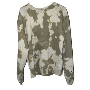 Champion crew neck sweatshirt Bleach dyed by Ruh Ro Rags!